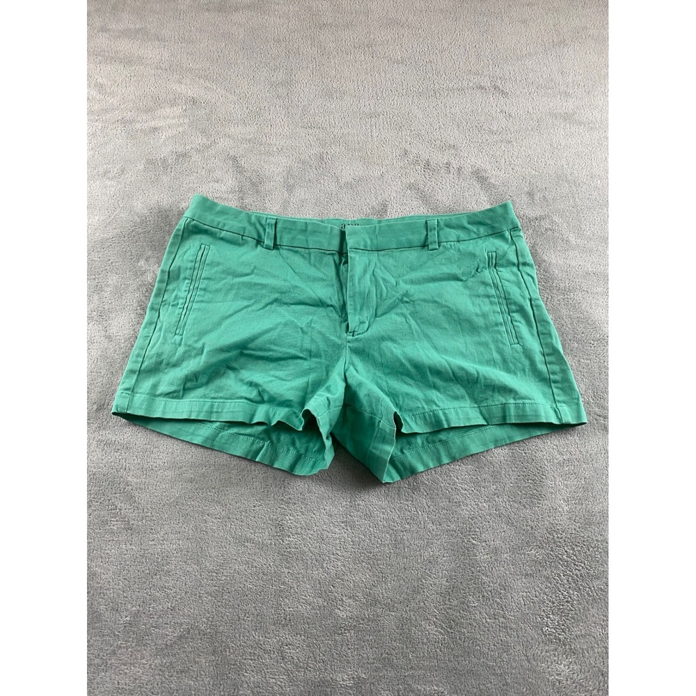 ANA A New Approach Green Twill Shorts Womens 16 Mid Rise Flat Front Casual